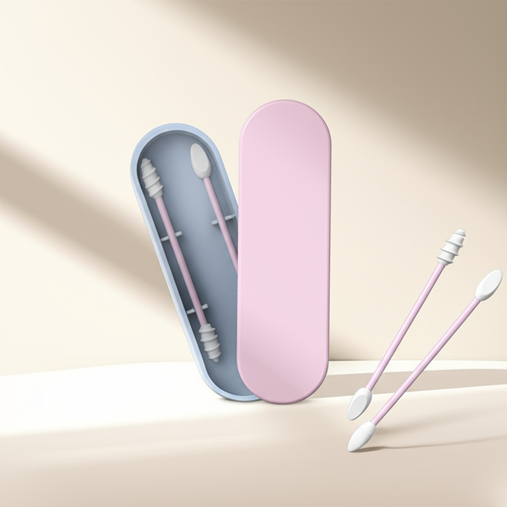 Coton-Tige Réutilisable en Silicone – Alternative Zéro Déchet - couleur vert , gris , rose , bleu