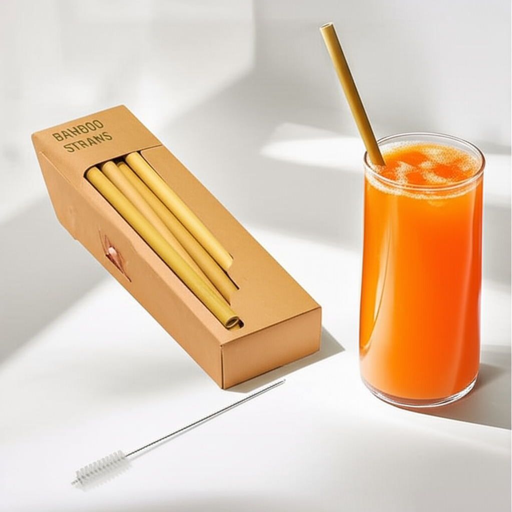 Pailles Réutilisables en Bambou – Set Écologique & Naturel