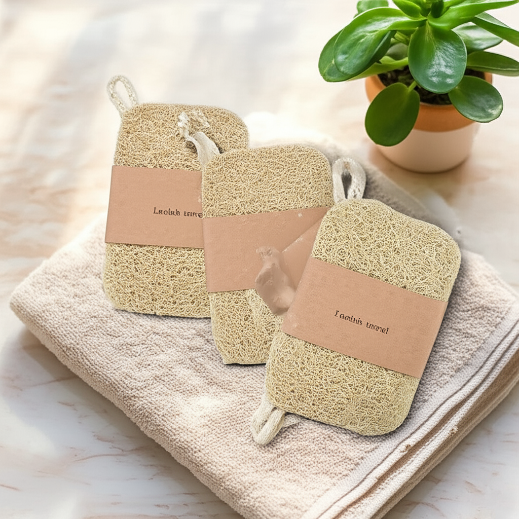 Éponge Naturelle en Luffa - 100% Végétale et Compostable - 3 pcs