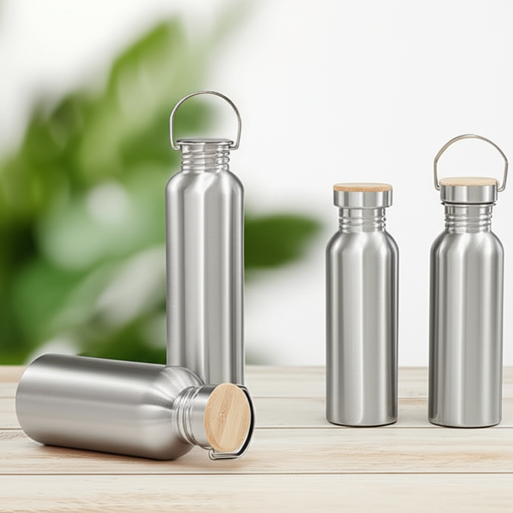 Bouteille isotherme inox zéro plastique