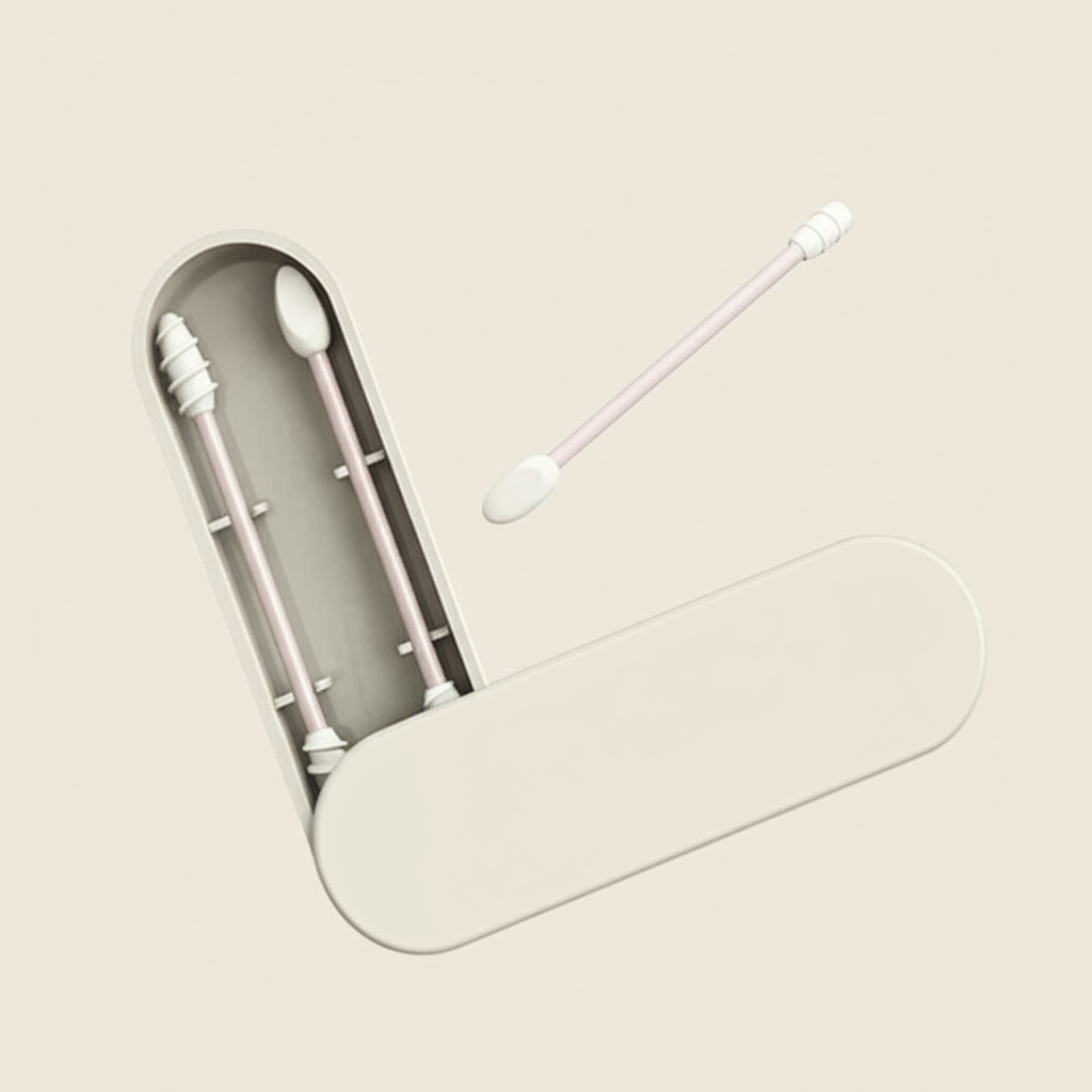 Coton-Tige Réutilisable en Silicone – Alternative Zéro Déchet - couleur vert , gris , rose , bleu